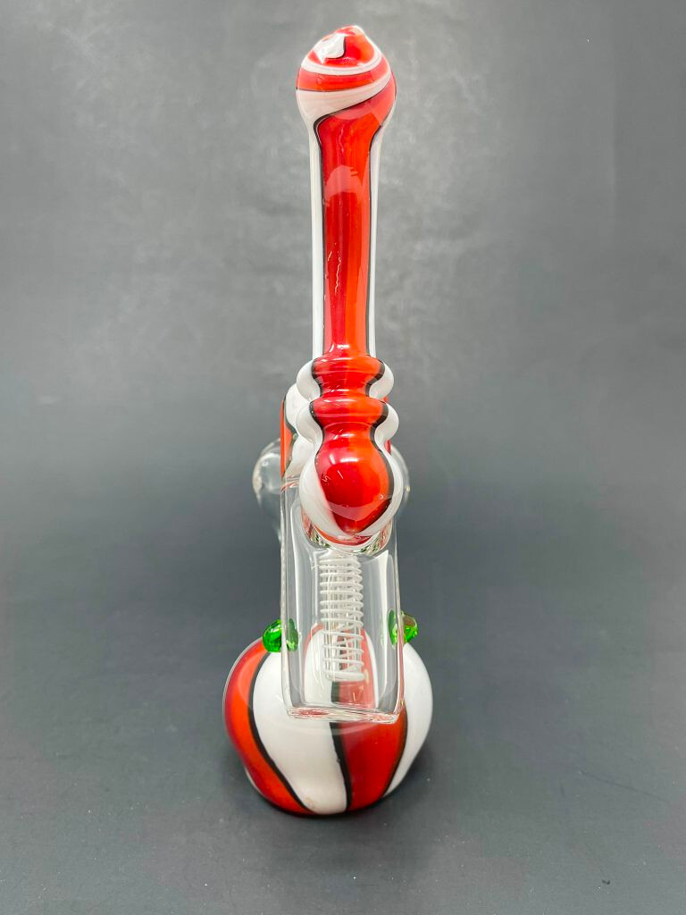 Hookah Water Pipe 7&Prime; Red/White Double Chamber Tobacco Bubbler Bong – Fast Ship