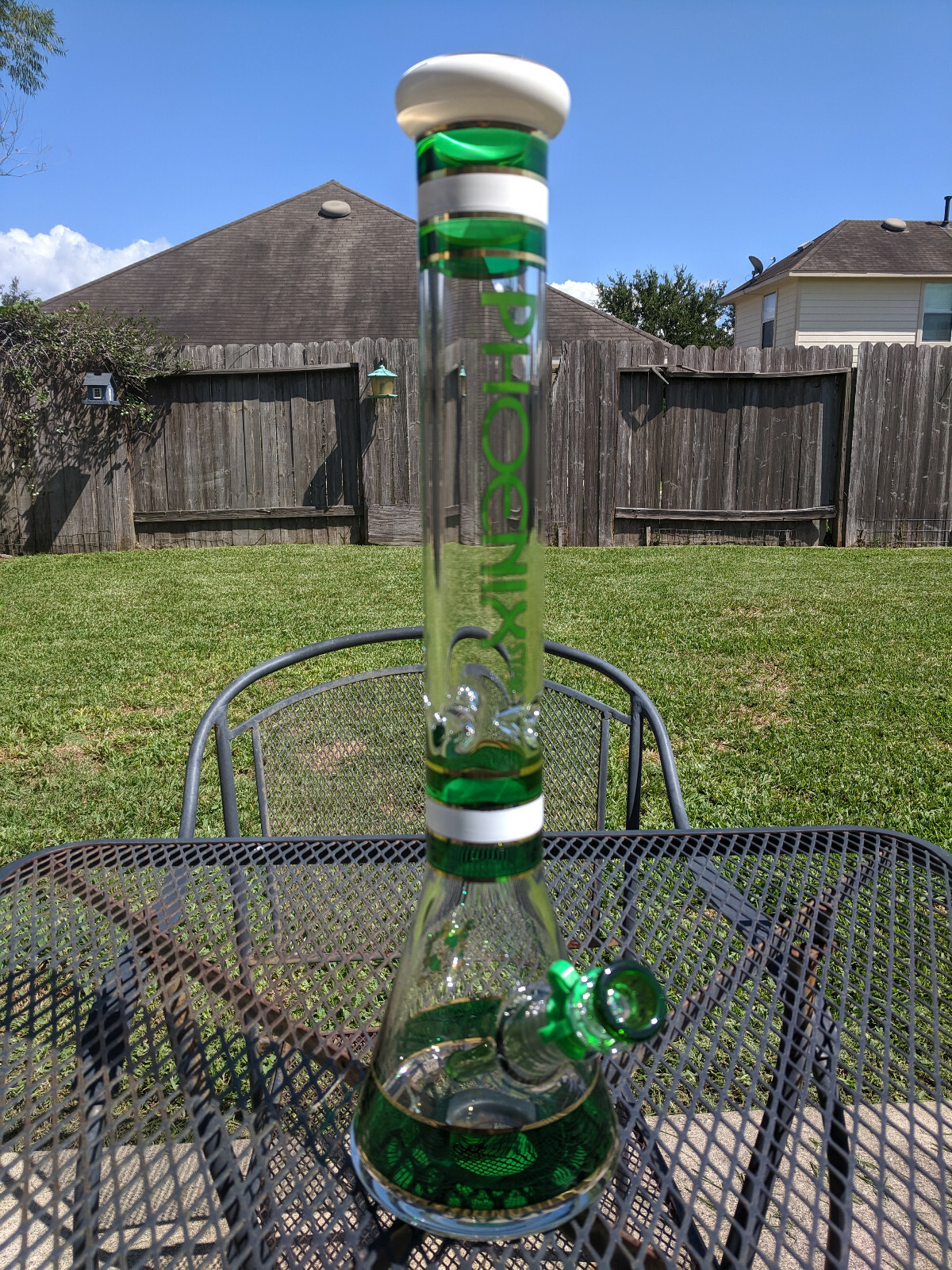 Phoenix Star – 18&Prime; Inch (XL) Glass Beaker Water Pipe Bong – 14mm – Royal Green