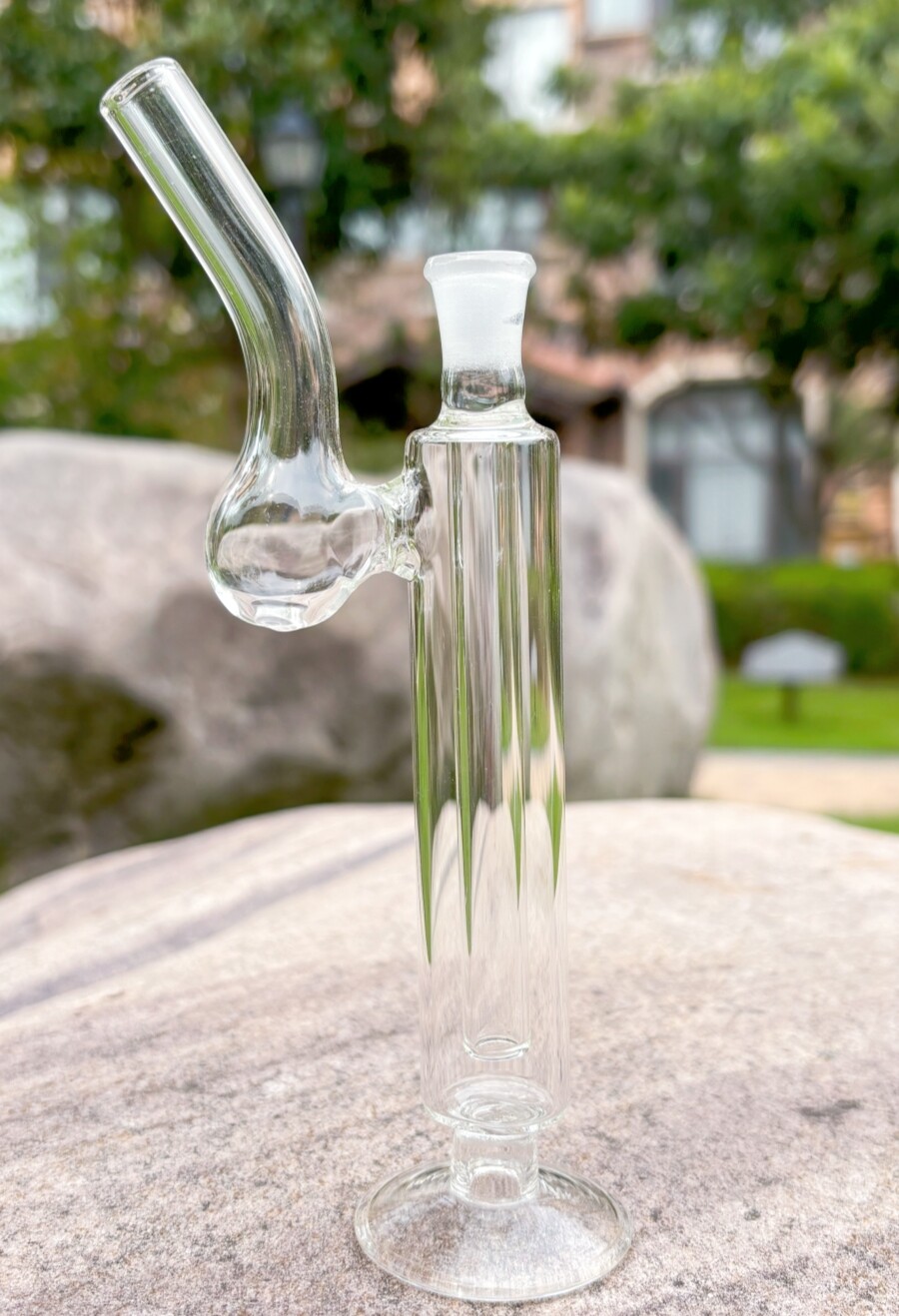 Clear 6&Prime; Mini Glass Bong Hookah Water Pipes Smoking Bubbler w/10mm Bowl Pipe