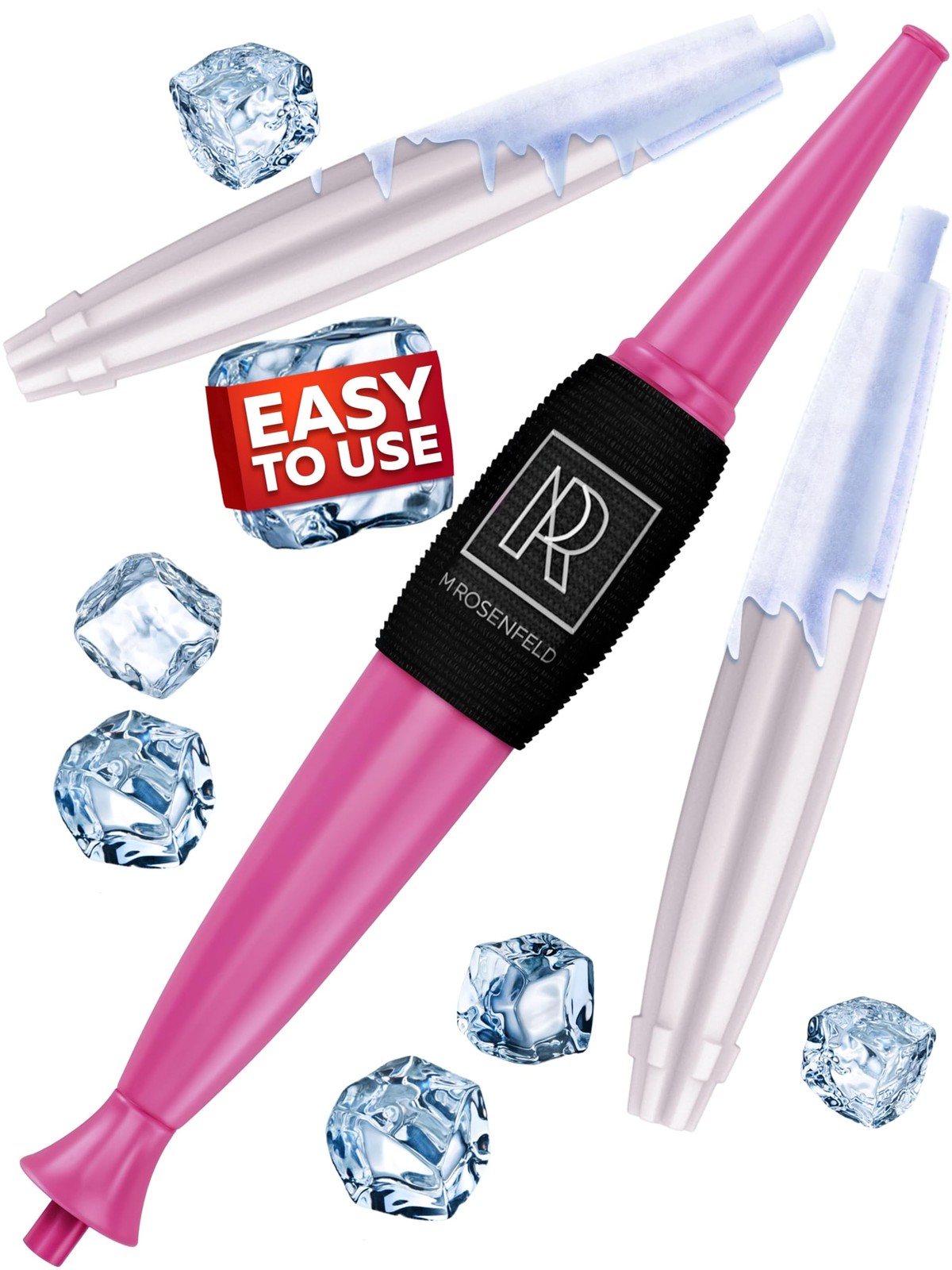 Ice Hookah Hose Set Pink With Mouthpiece 2 Reinforced Cooling Packs Shisha