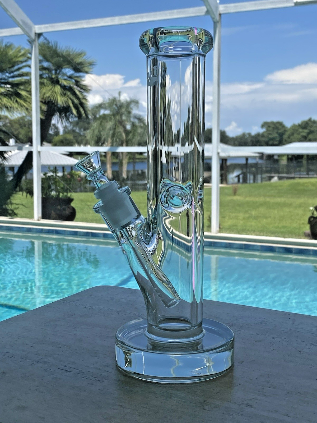 WHOMP IT! 12” Straight Heavy 9mm Thick Glass Bong Hookah W/Custom Downstem /Bowl