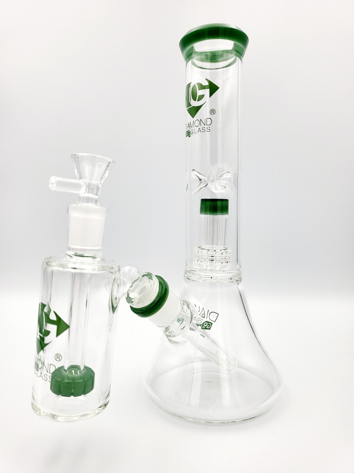 11&Prime; Diamond Glass Bong With Ashcatcher High Quality Bong with Showerhead Perk