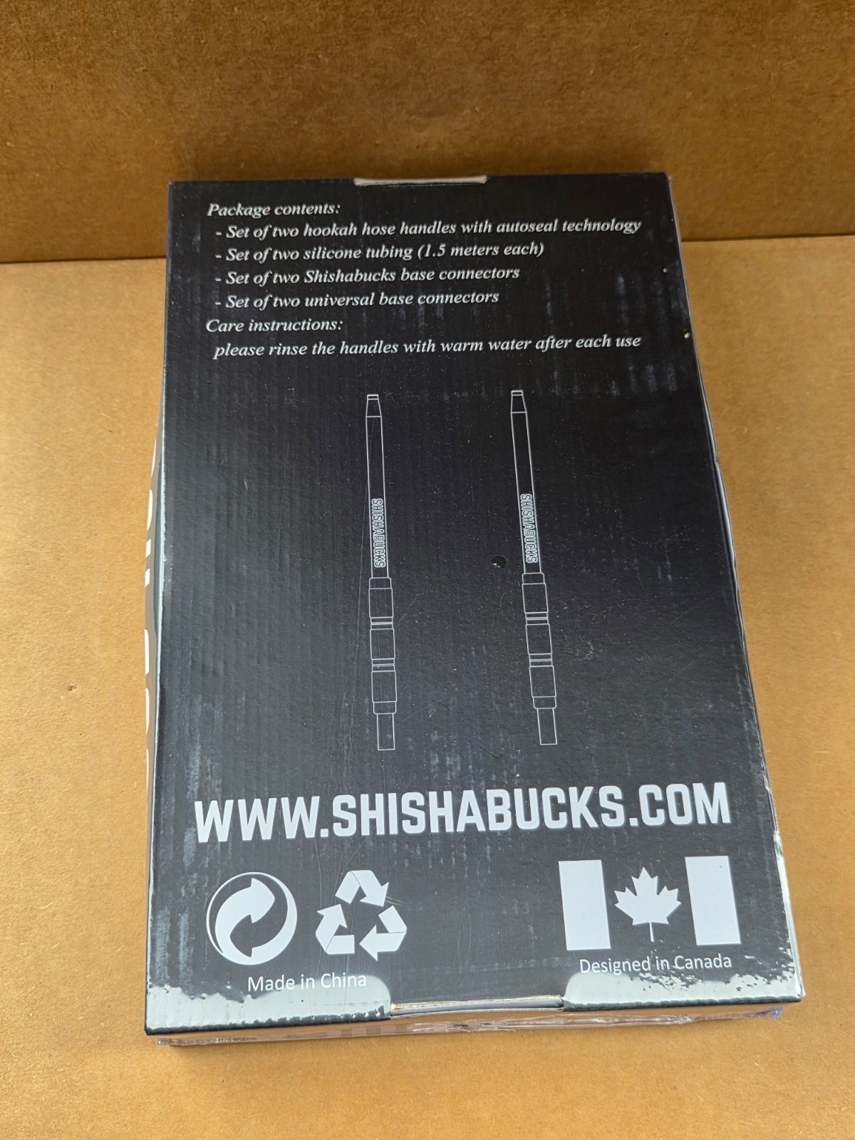 Shishabucks Cloud Hose V2 Autoseal Hookah Dual Hose Set Silicone Matte Black