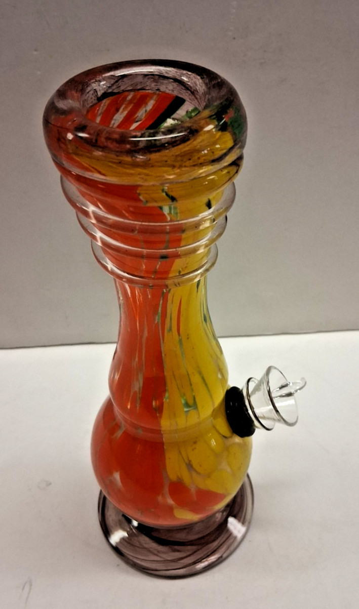 8&Prime; HEAVY SOFT GLASS WATER PIPE BONG HOOKAH BUBBLE PULL BOWL CARB RASTA NEW CO13