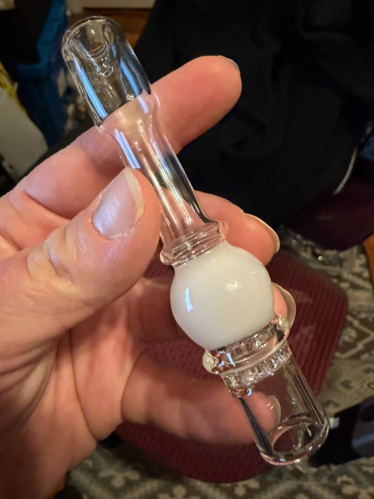 Glass Chillum Pipe w/ Built-In Ash Catcher – One Hitter, Bubble Chamber