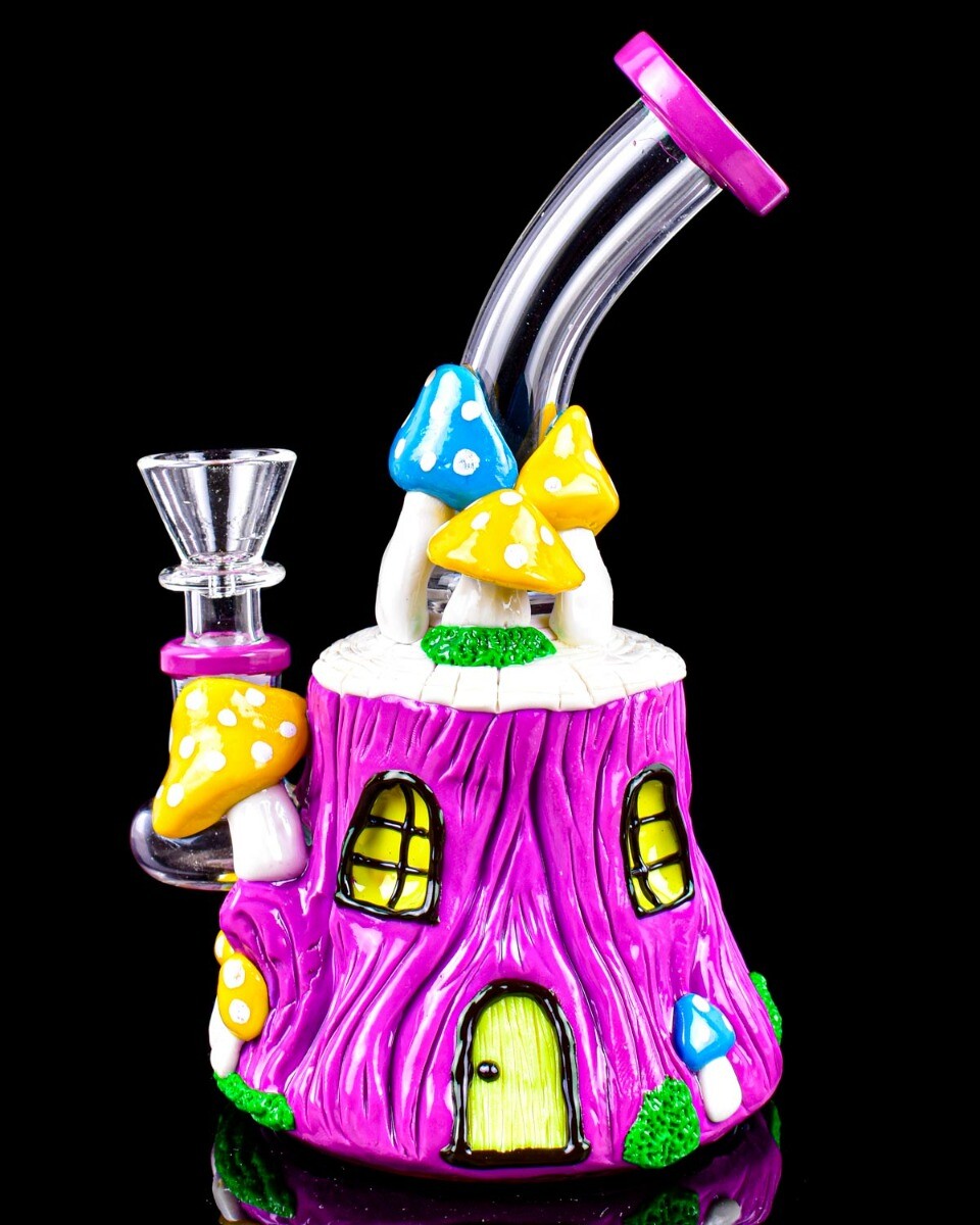 CUTE Bong GIRLY Glass Water Pipe UFO Hookah GIRL Bubbler Mushroom Bong *USA*
