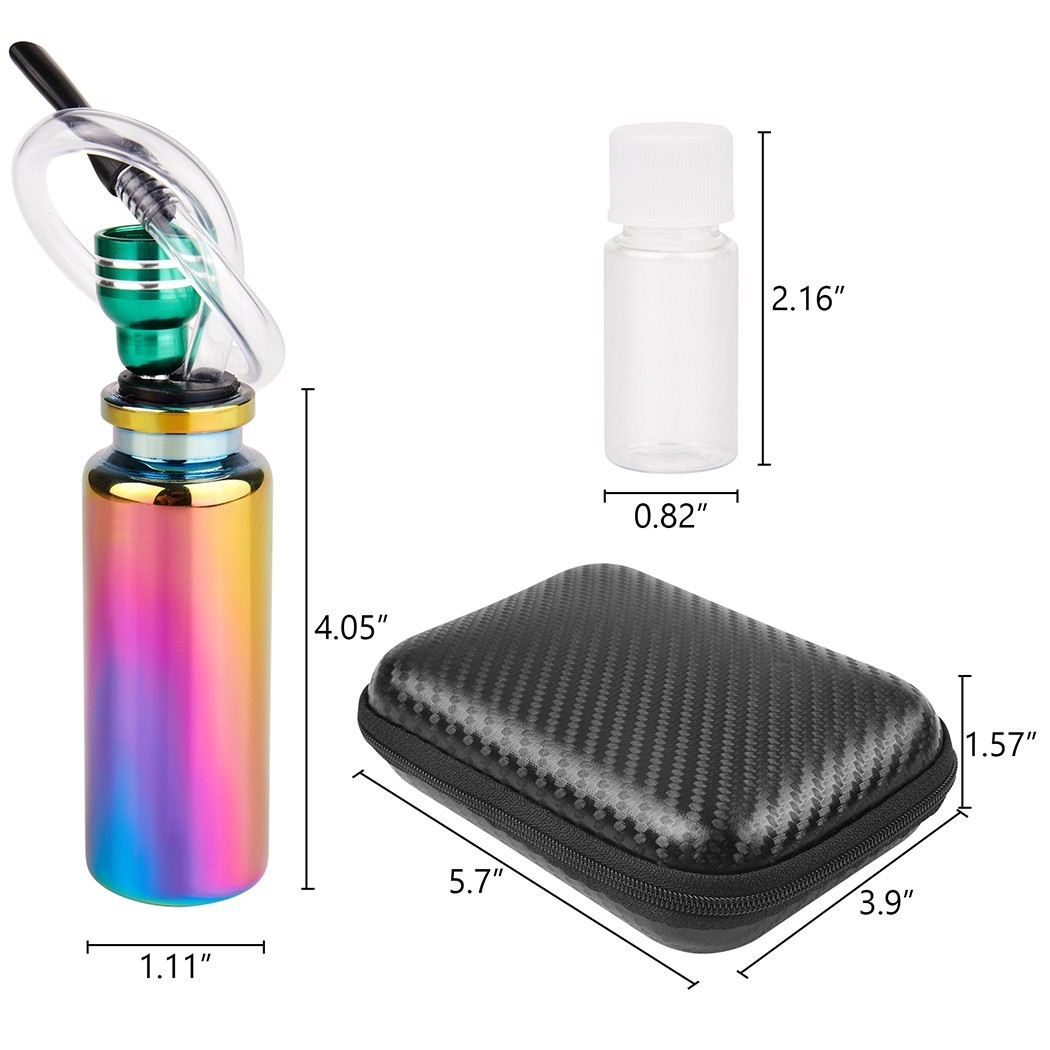 2Pc 4&Prime; Mini Small Glass Bong Water Pipes Hookah Smoking Tobacco Pipes with Box