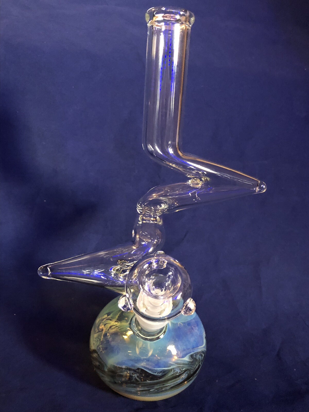 12 »inch Three Zong Glass Water Bong Pipe,Silver And Black Color