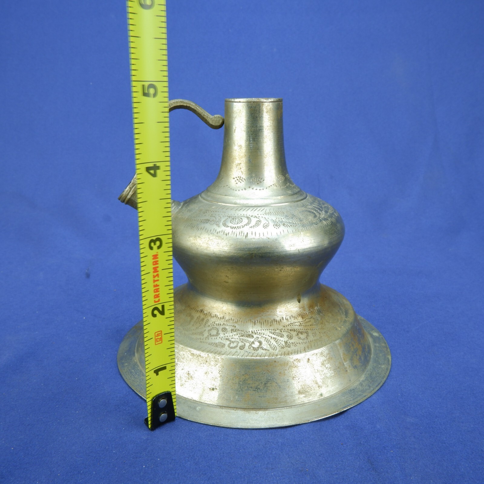 Vintage Brass Hookah Base with Ornate Engravings