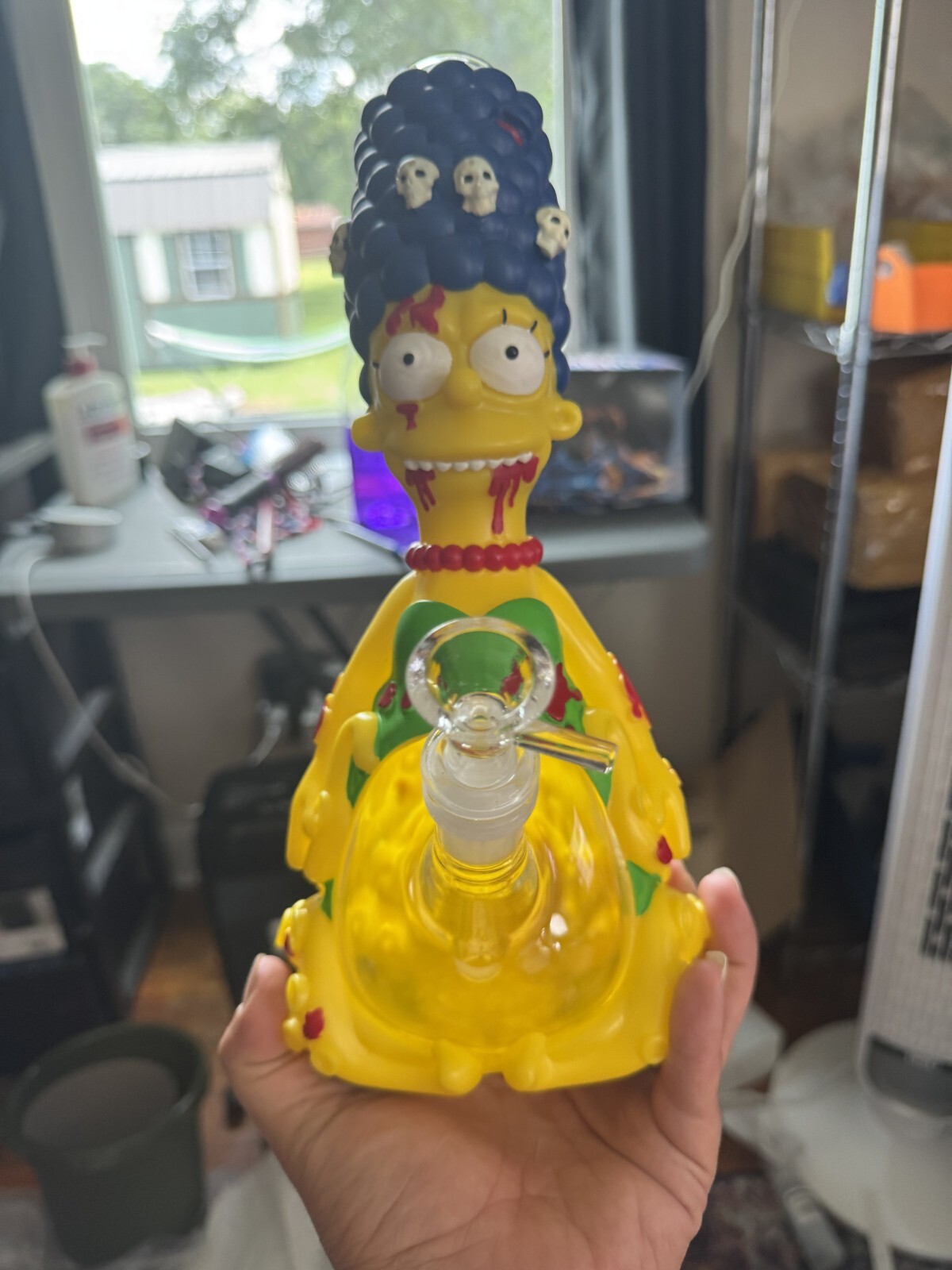 Bong Skull Punk Rocker Zombie Marge Hookah Silicone Water Pipe Smoking