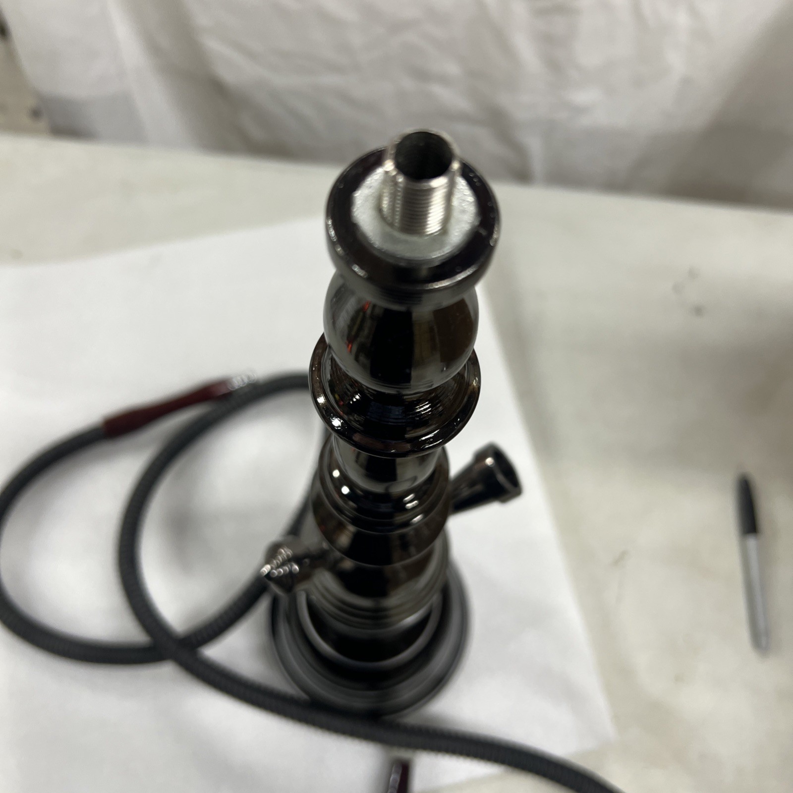 Black Hookah Shisha Water Pipe with Hose – No Bowl – For Part