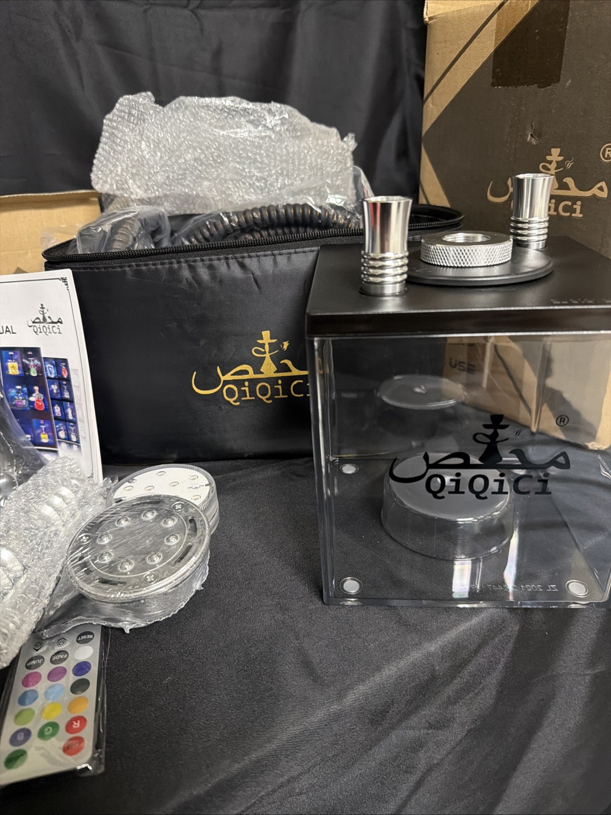 QiQiCi Cuboid Hookah 2 Hose Set QC220309005
