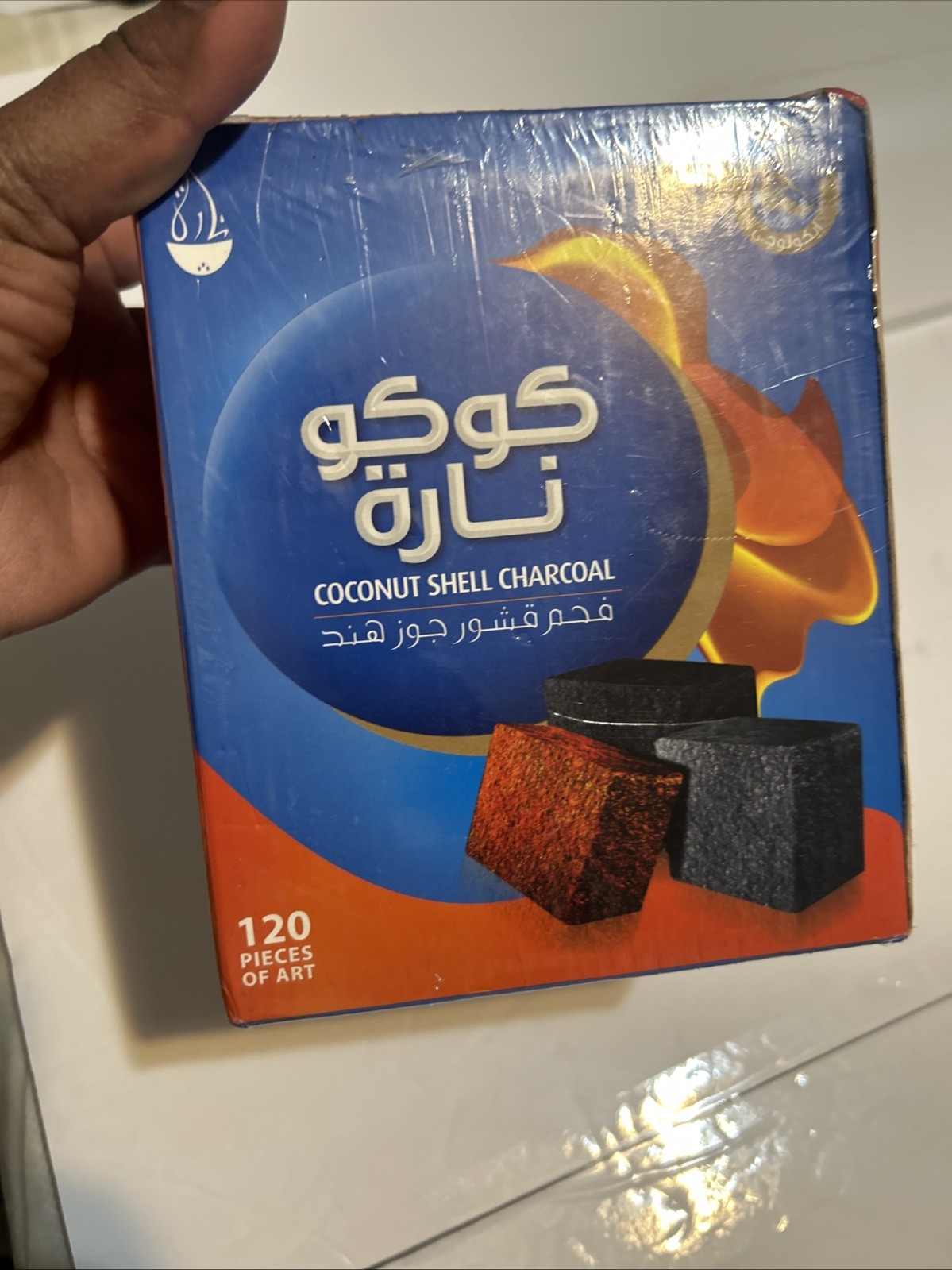 Coco Nara Flat Cube Coconut Shell Charcoal 100% Natural (120 Pieces)