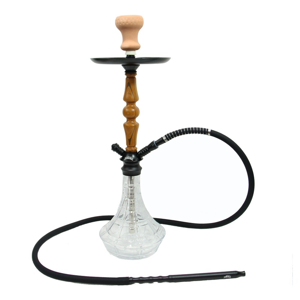 INHALE® Real Wood 24″ Heavy Duty hookah with an elegant Crystal glass