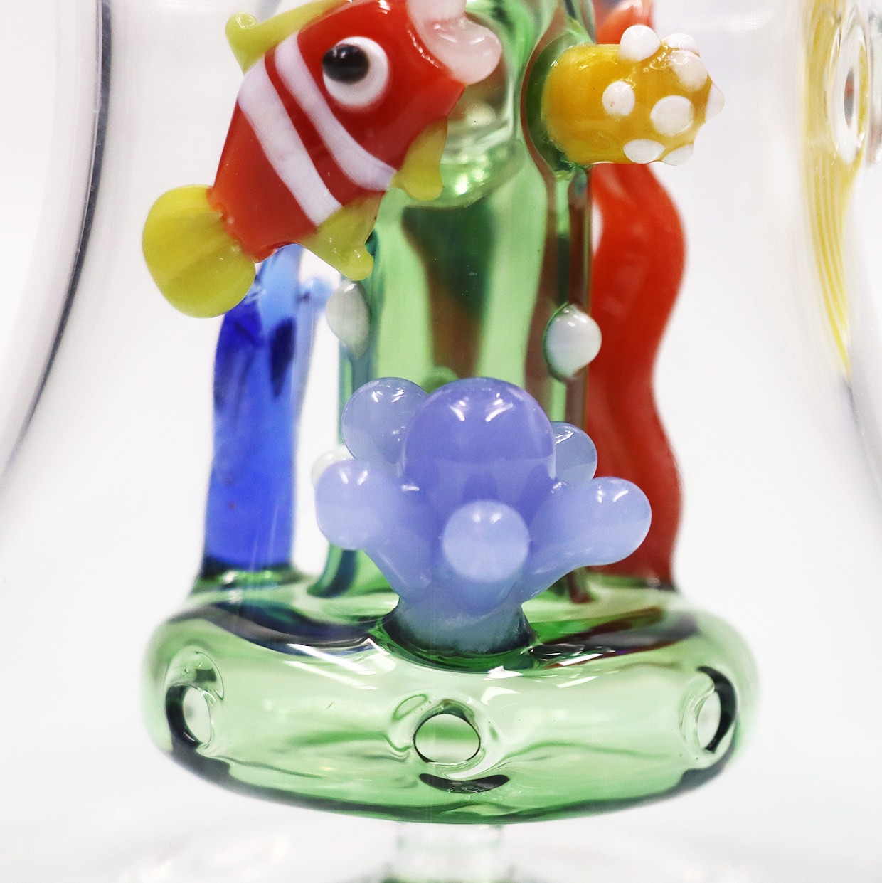 7INCH Glass Bong and Water Pipes Tobacco Smoking Perc Fish Bongs W/ 14mm bowl