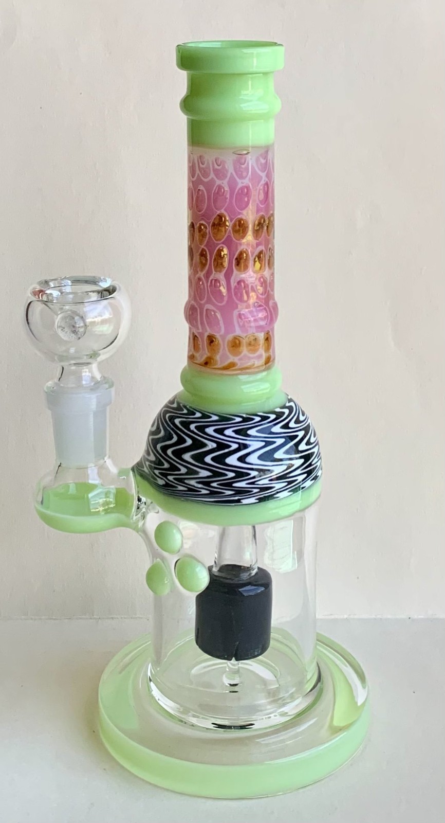 8 inch Hookah Tobacco Water Pipe with Percolator & 14mm Male Glass Bowl