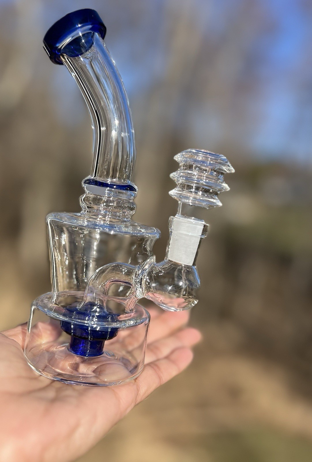 6&Prime; Fat Bottom Glass Water Pipe – Thick Base Mini Bong – Showerhead Perc – USA