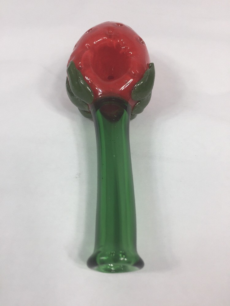 NEW USA TOBACCO SMOKING BLOWN GLASS STRAWBERRY RED GREEN SPOON SB1678 HOOKAH