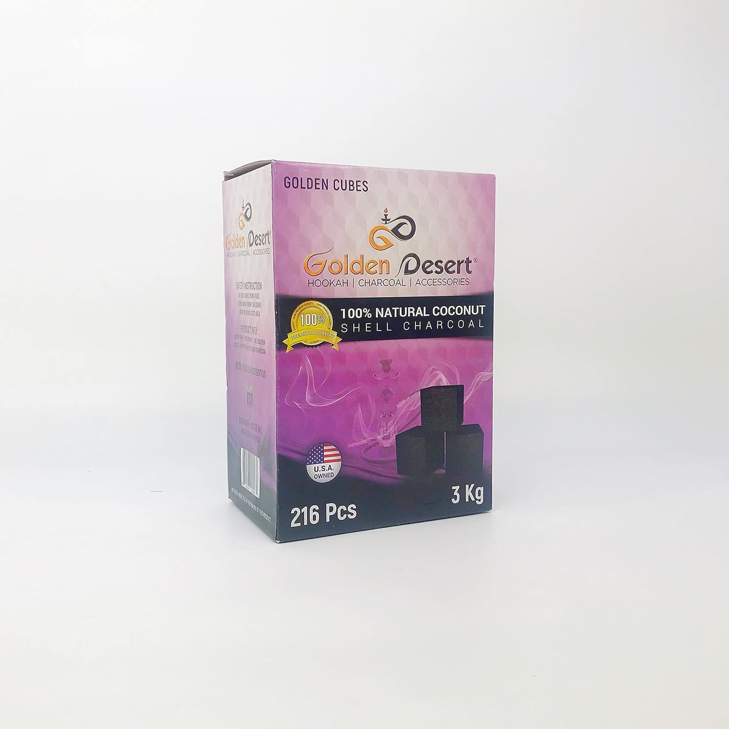 Golden Desert Coconut Charcoal 216Pc (Cubes) 3kg