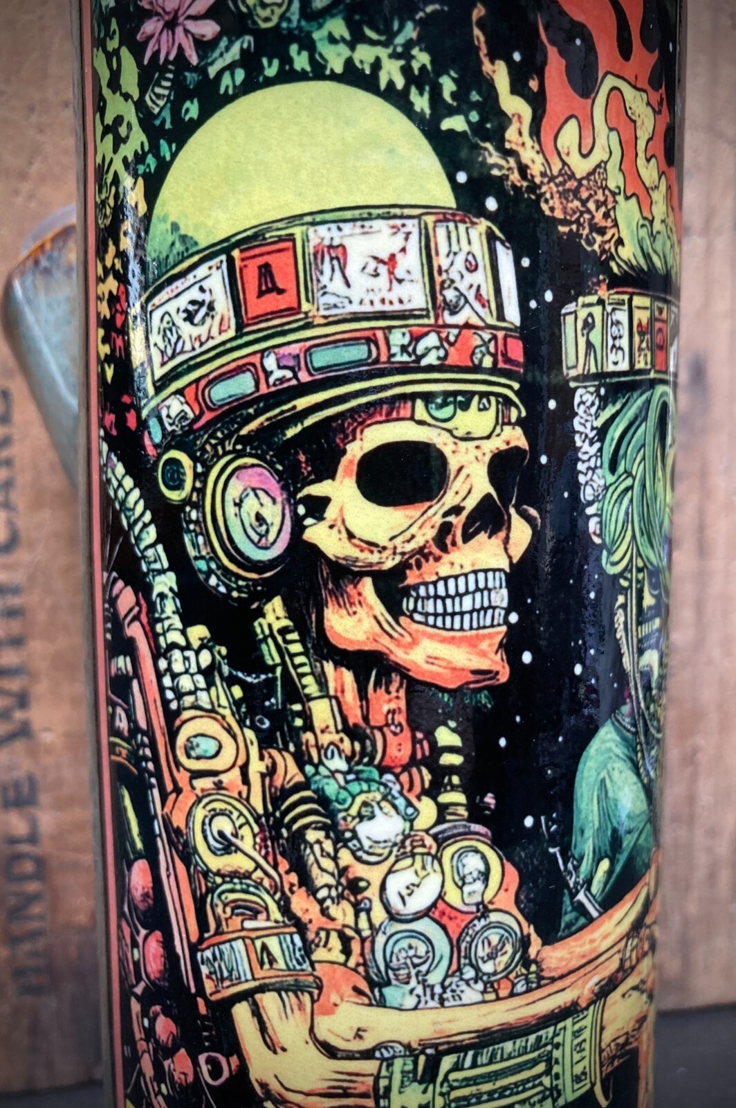 13&Prime; inch Heavy Ceramic Bong Water Pipe 14mm Glass Bowl Gods Aztec Mayan Aliens