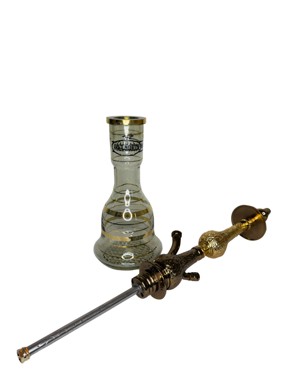 Khalil Maamoon Egyptian Hookah shisha set handcrafted Qazaz Large Gold/Oxide