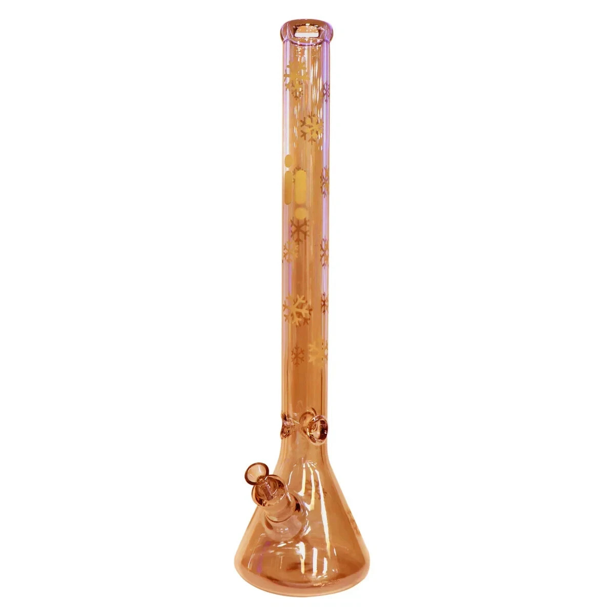 24&Prime; Inch Glass Beaker Water Pipe 7 mm Thick Hookah Wine Red With Snowflake
