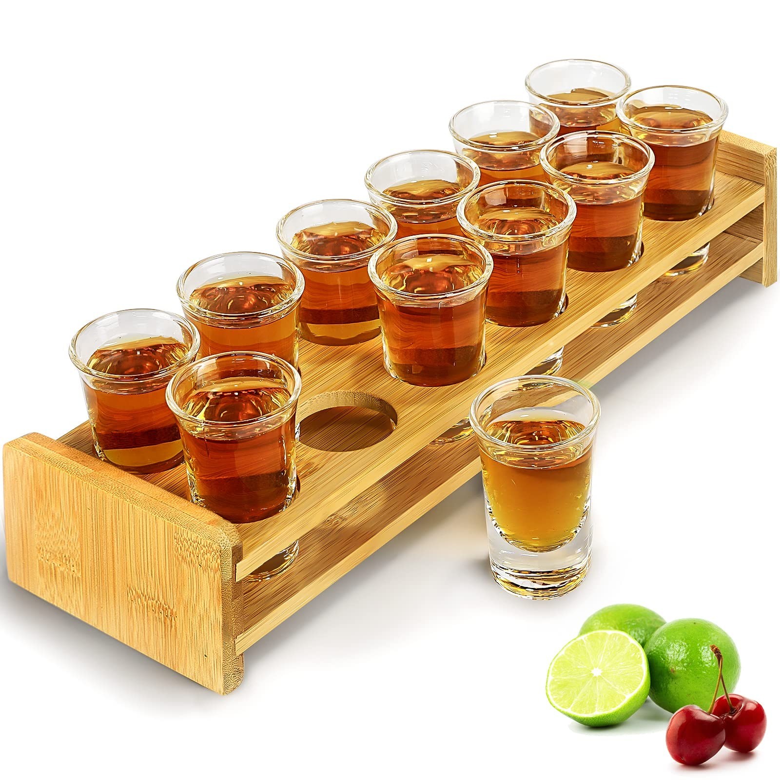 Shot Glasses Set 12pcs 30ml/1oz Shot Glass Tray Holder Organizer Straight Thi…