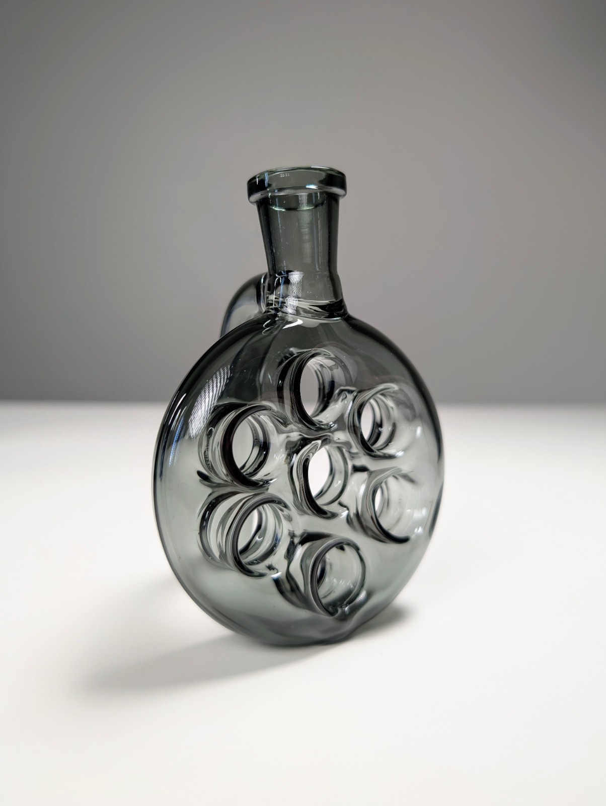 14mm 45° Smoke Swiss Cheese Premium Dry Ash Catcher Water Pipe Bong Bubbler