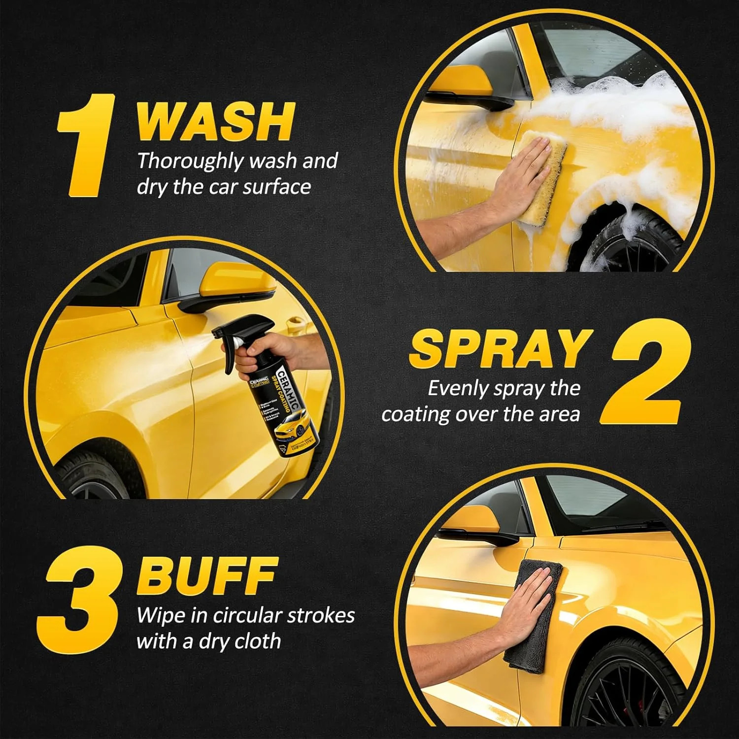Extremely Hydrophobic Ceramic Coating, Multi-Use Ceramic Spray Coating for Vehic