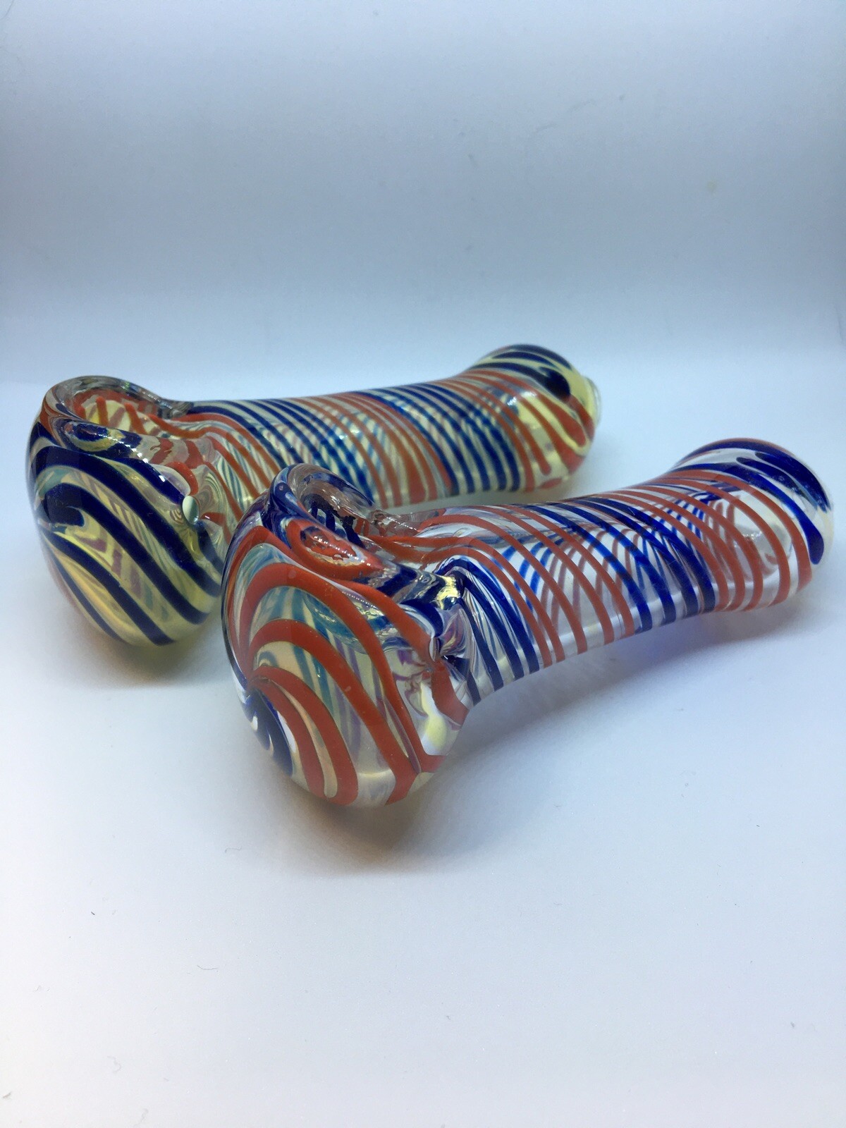 4” BOWL HEAVY HAND PIPE SPOON USA PIPA TOBACCO THICK ART BLOWN GLASS SWIRL PIECE