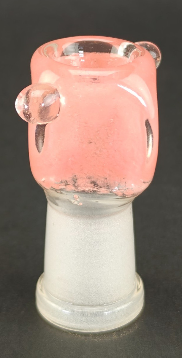 18/19mm Female joint Glass slide bowl – Pink w/2 grab orbs – Hookah bong Piece