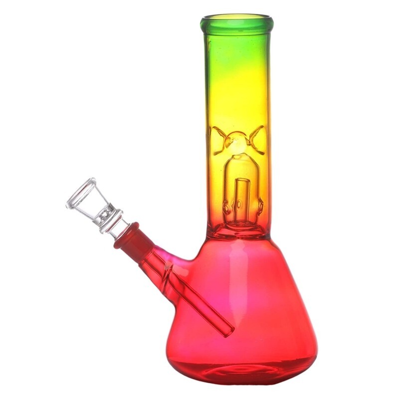 😍8&Prime; ART COLORED GLASS WATER PIPE WITH PERCOLATOR😎COOL STRAIGHT NECK BONGS