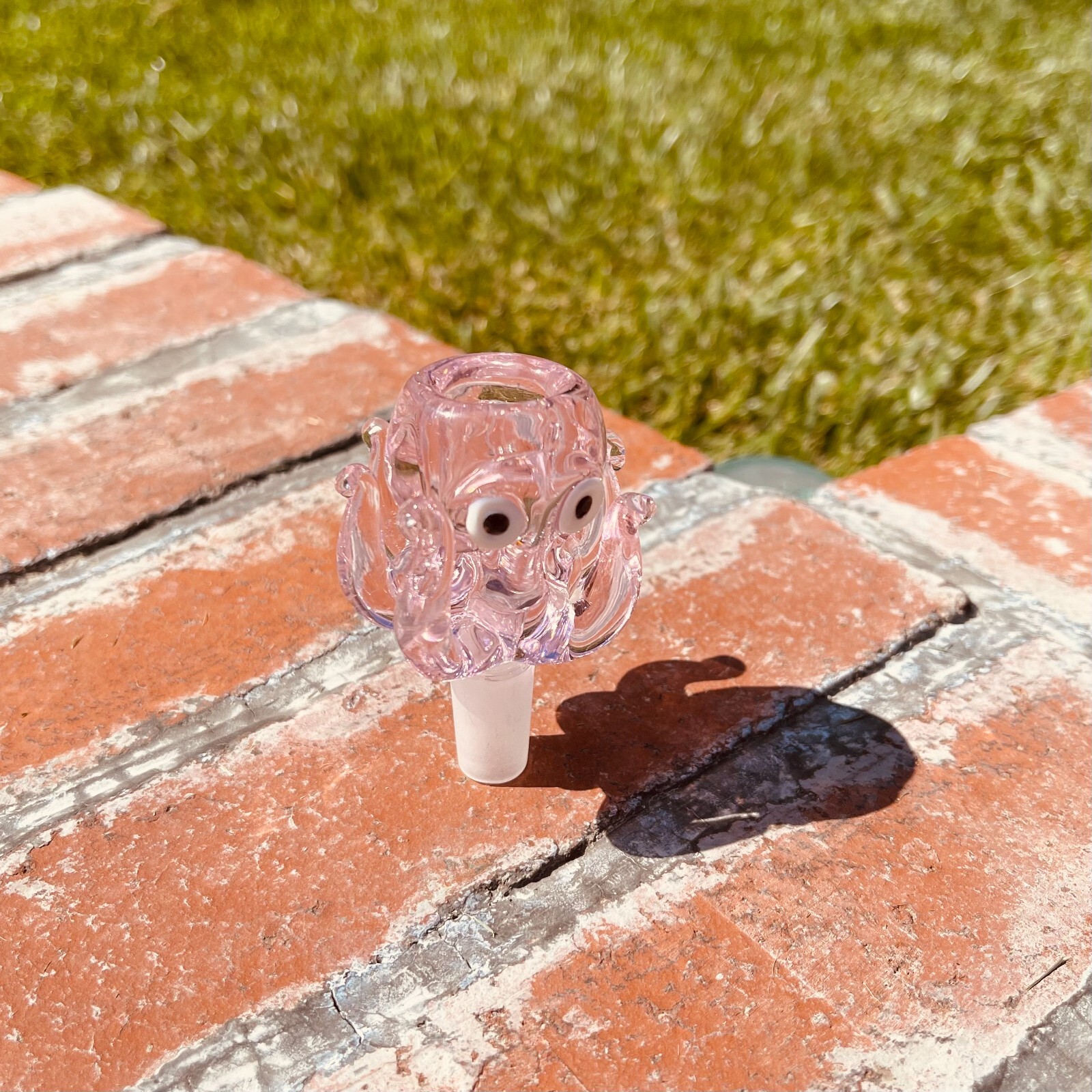 14mm Pink Thick Quality Glass Octopus Bong Bowl Head Piece Bong Bowl Holder