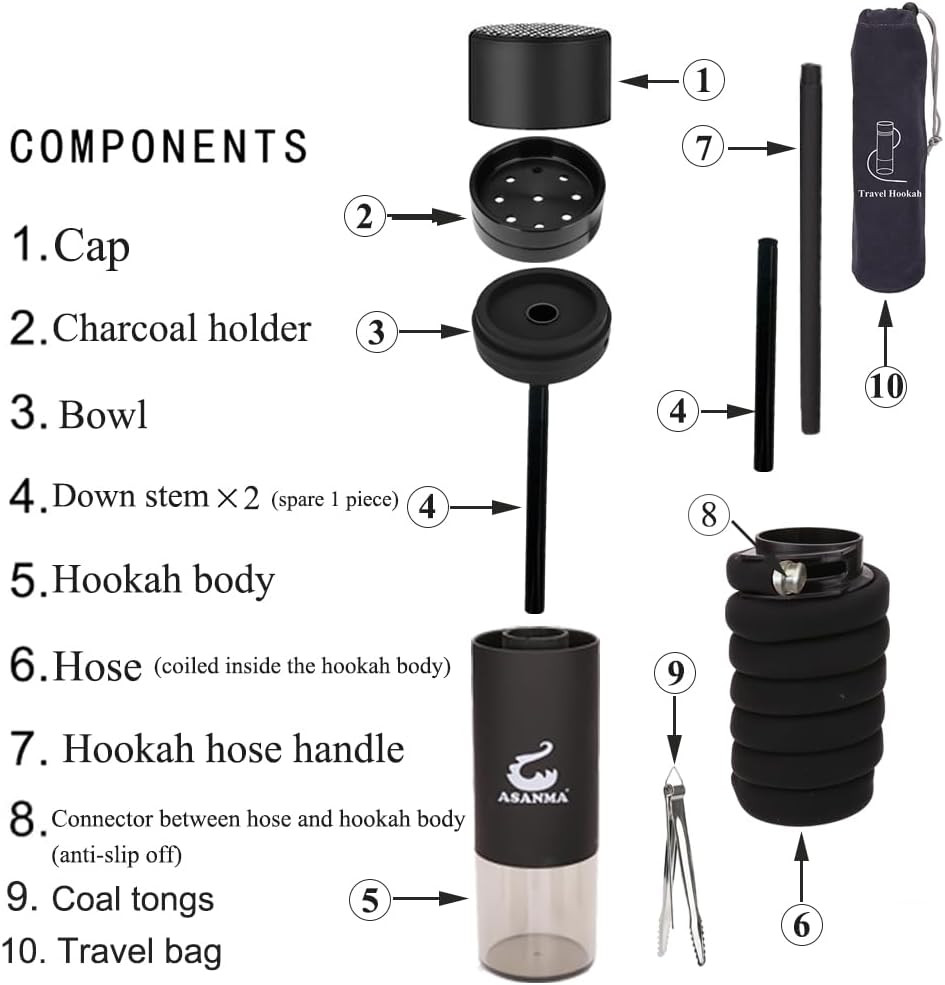 Mini Hookah Set Portable Hookah Cup With Everything For Car Travel Outdoor In