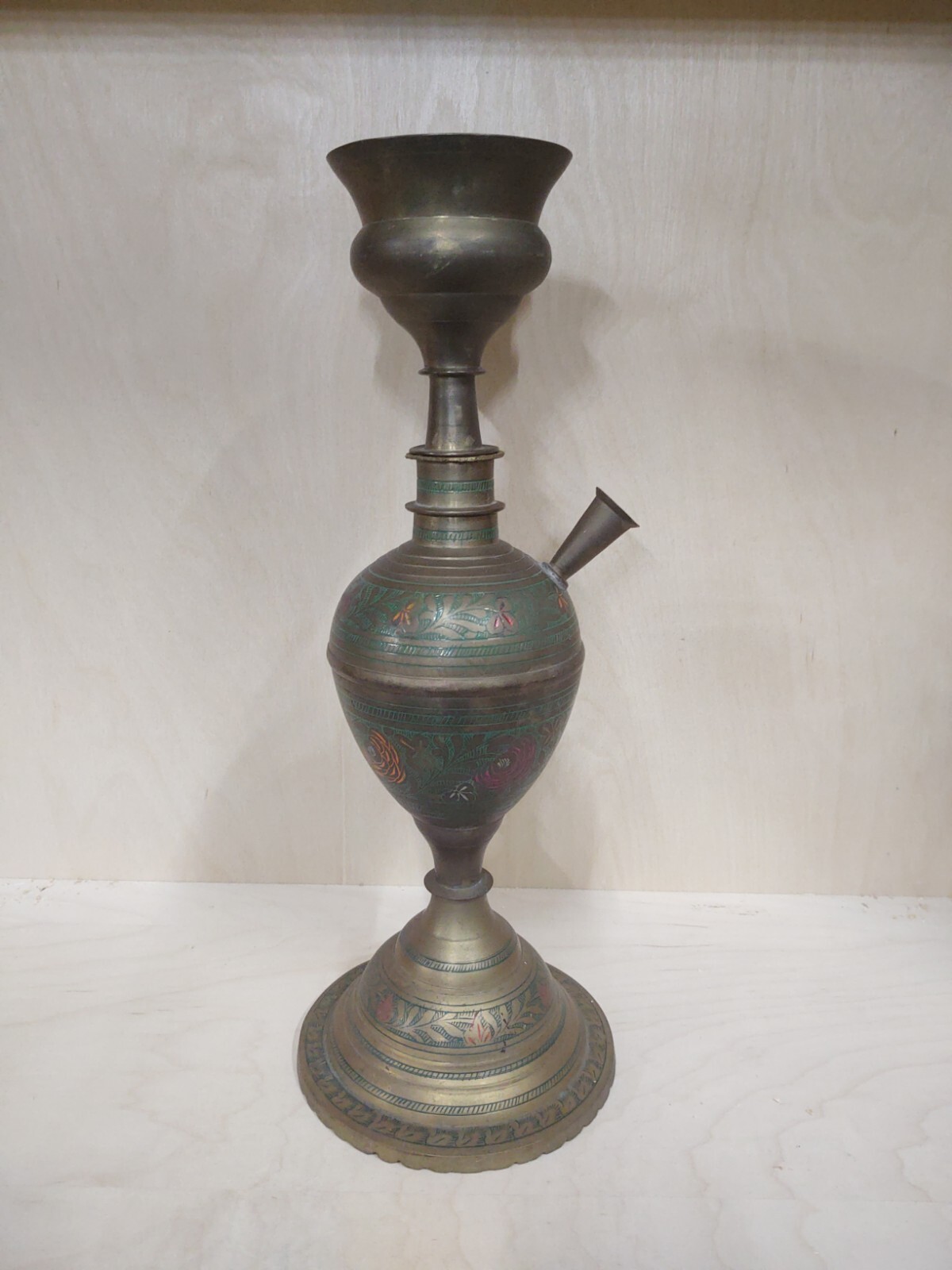 antique brass hookah