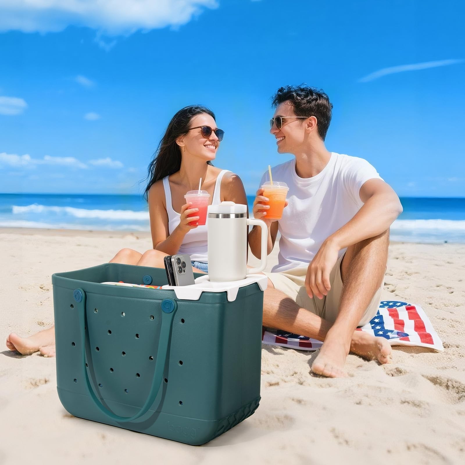 Topper Tray for Bogg Bag Accessories, Universal Beach Bag Cup Holder for Bogg…