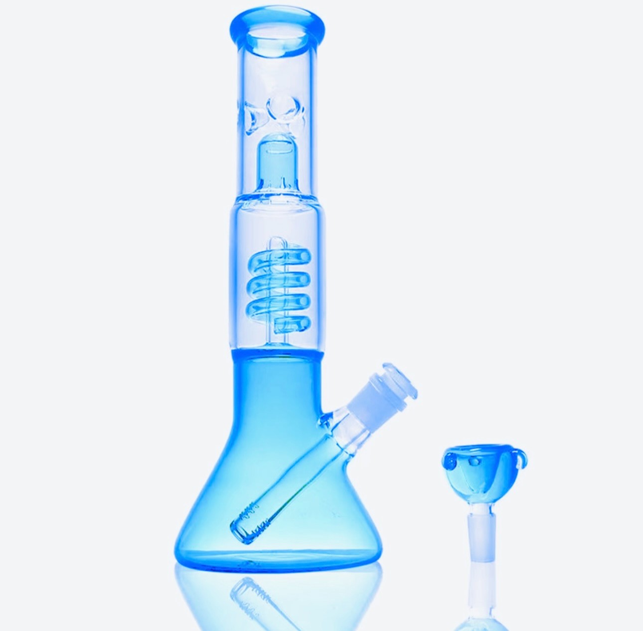 13inch Glass Heavy Bong Hookah Water Pipe Heavy Beaker 14mm Bowl in Blue