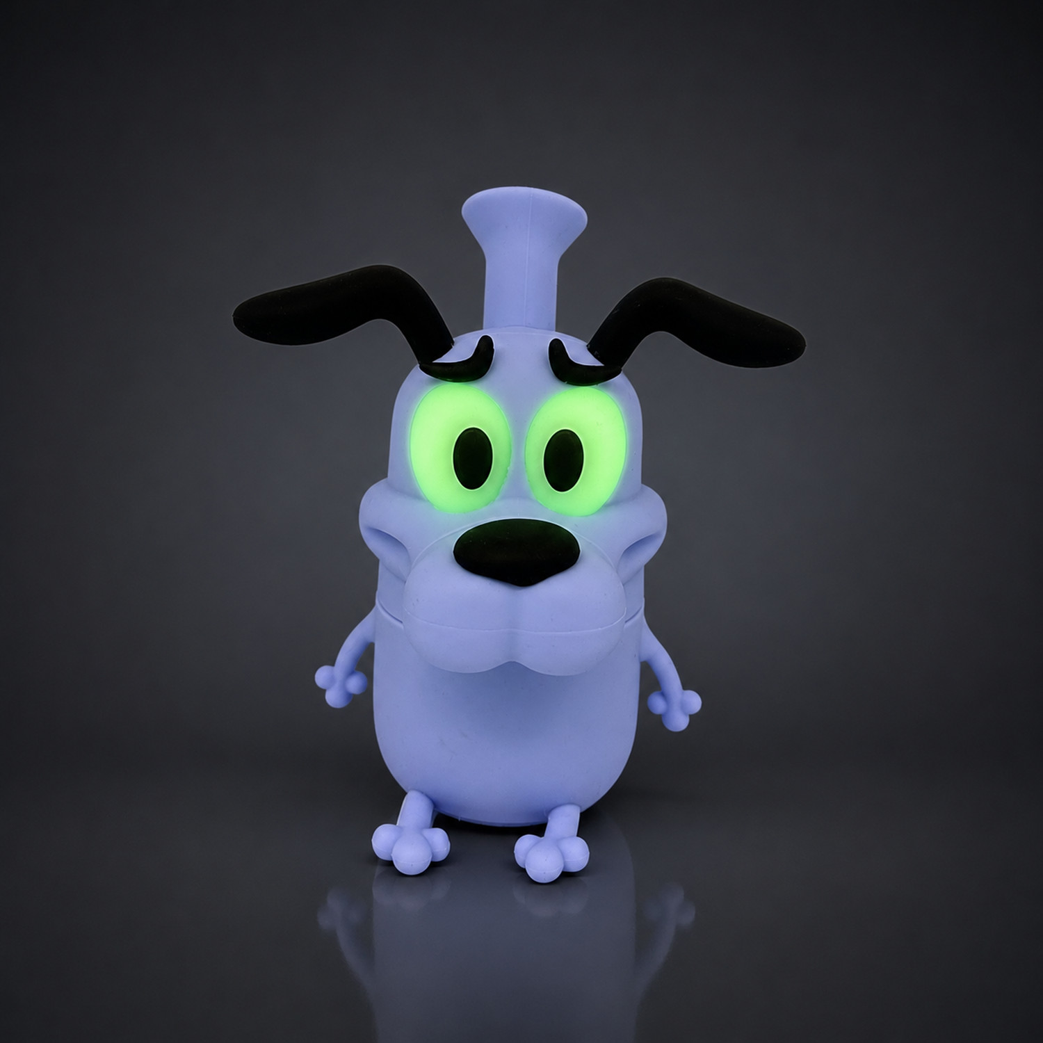 6&Prime; Blue Scared Dog Character Silicone Bong Water Pipe Collectible 14mm Bowl