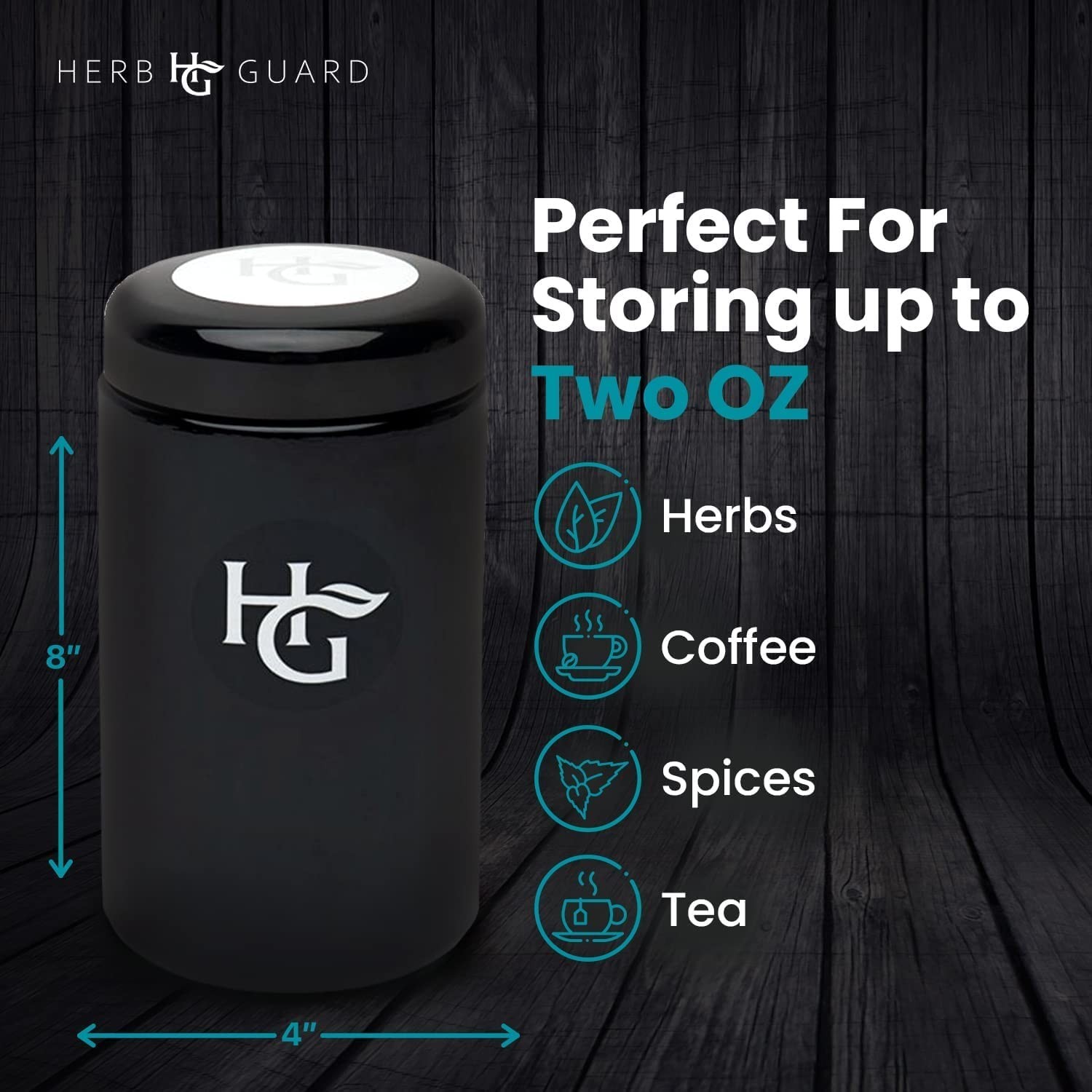 Herb Guard – 2 Oz Airtight Ultraviolet Jar (1 Liter) Keeps Herbs Fresh for Mo…