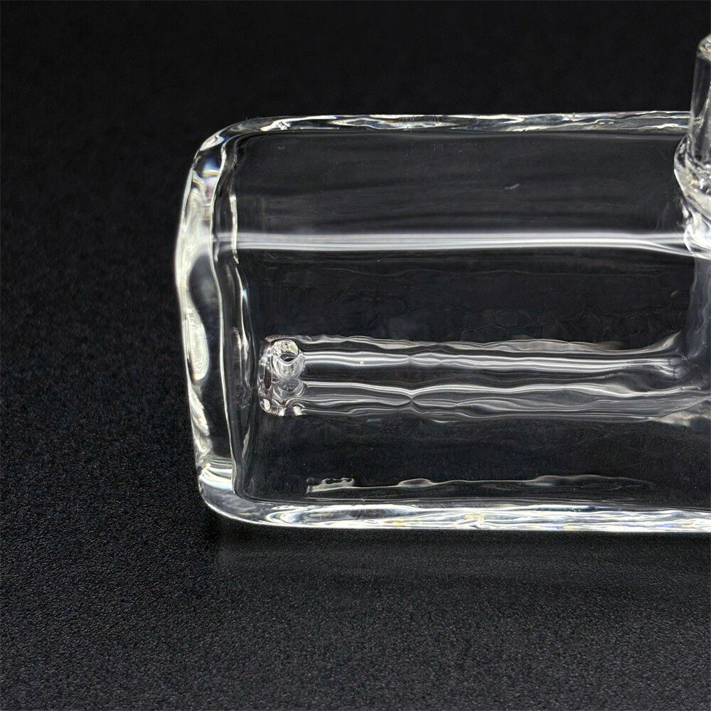 2.7&Prime; MINI Glass Bong Heavy Clear Rectangle Hookah Smoking Water Pipe W/Bowl+Hose