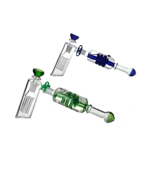 10.5&Prime; Freezable Glycerin Hammer Bubbler Phoenix Tobacco Pipe Blue or Green 1pc