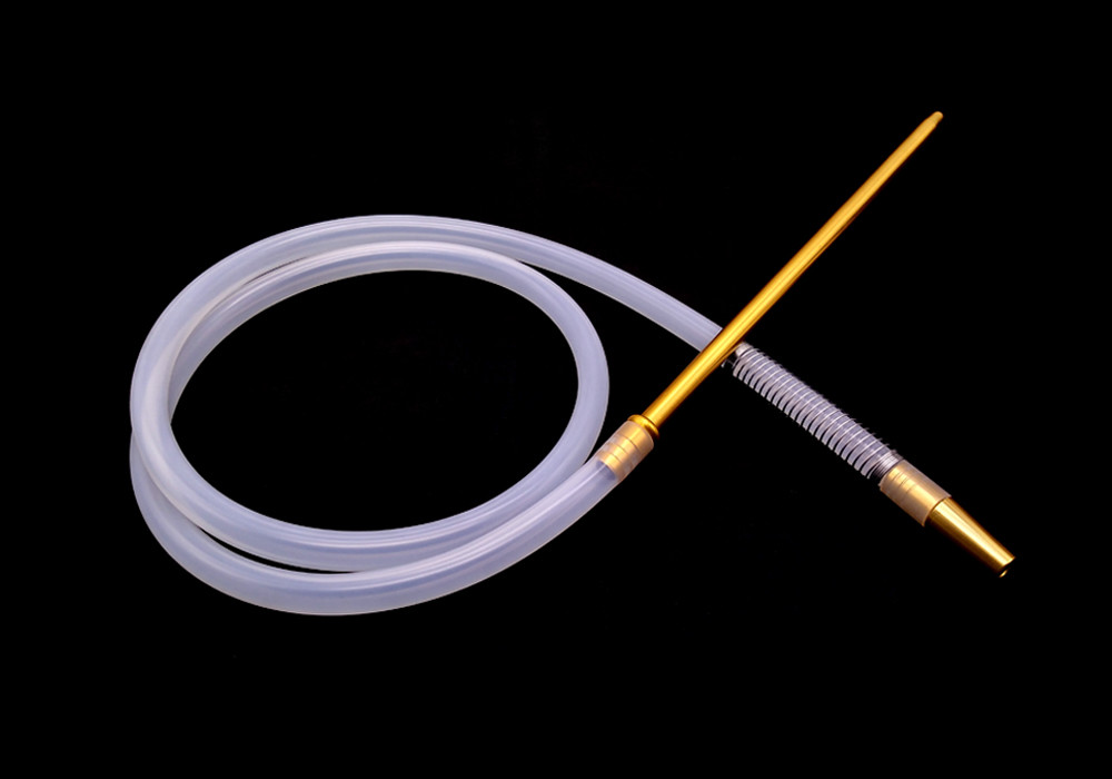 Golden Handle&Silicone Hose With Spring For Shisha Hookah Narguile Accessories