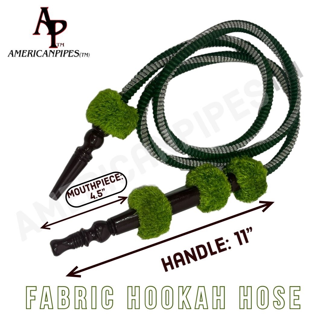 72 Inches Long Egyptian Style Hookah Hose With A Large Wooden Handle & Grommet