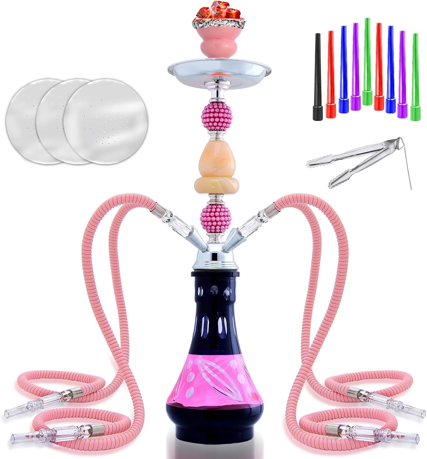 22&Prime; Hookah Set with Everything, Hookah Shisha Set,Up to 4 Persons Hookah