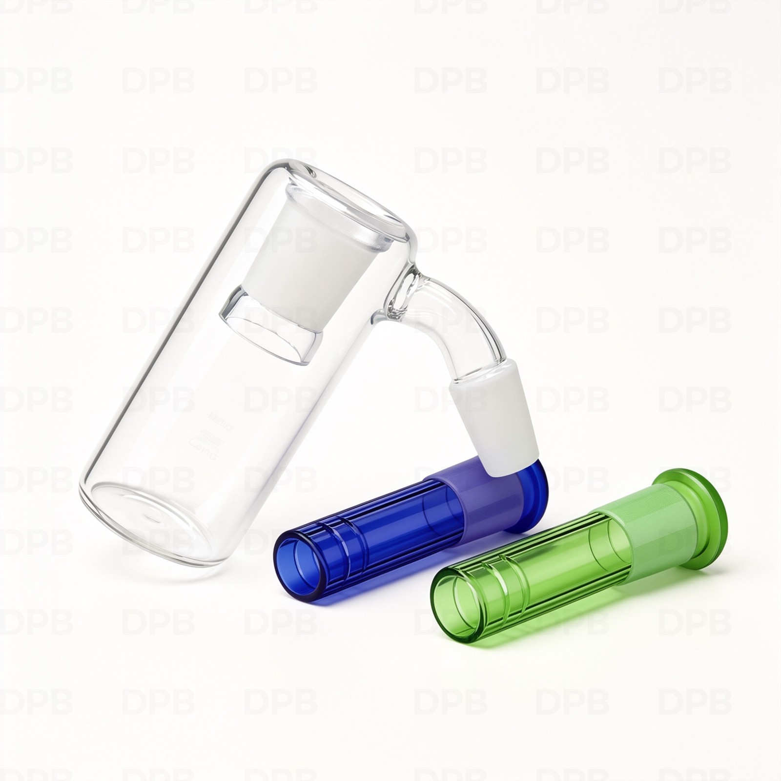 14mm Ash Catcher 45 Degree Glass Water Bong with 2 pack glass downstems-USA SHIP