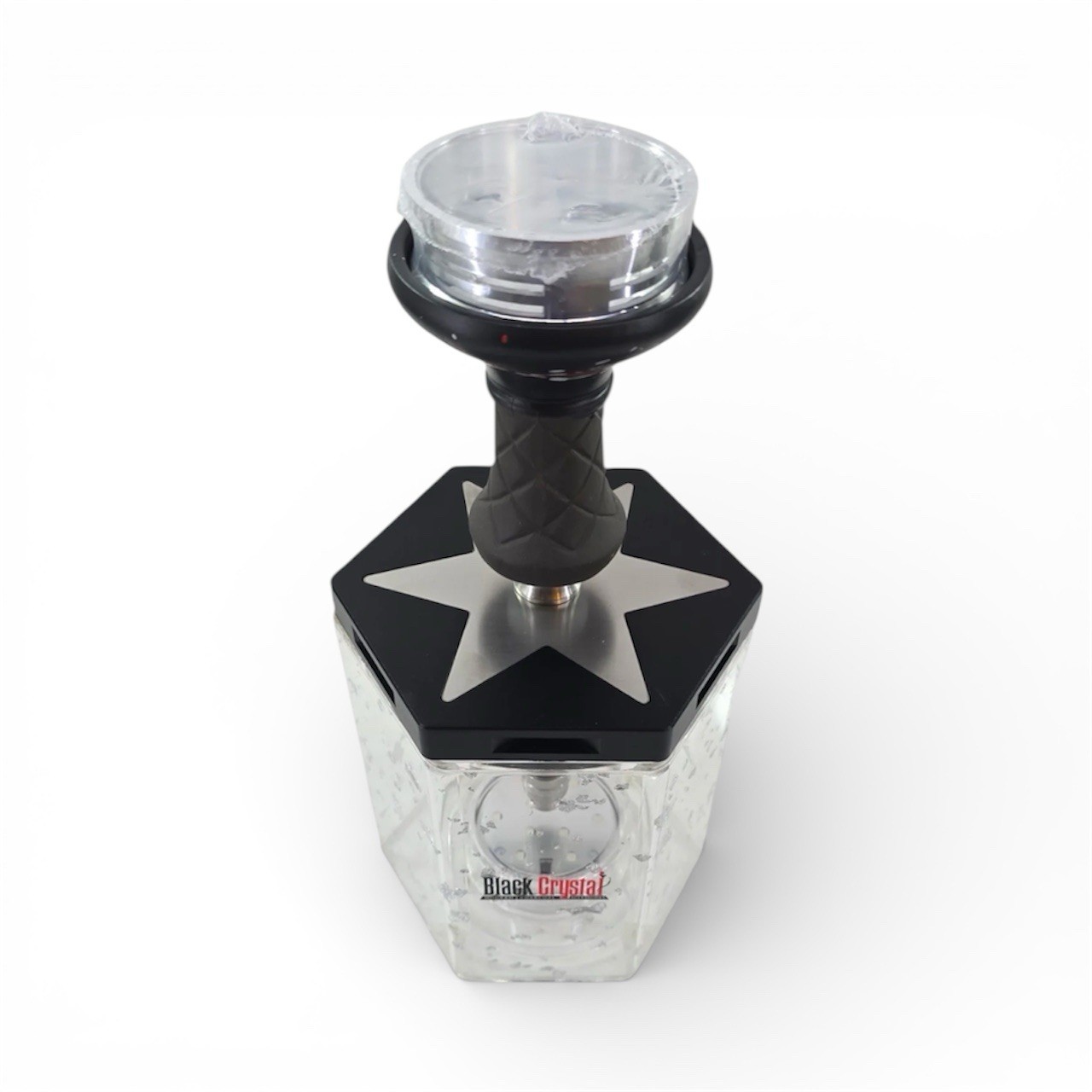 Golden Desert Premium Modern Hookah LED Acrylic Base Silver Flake Design