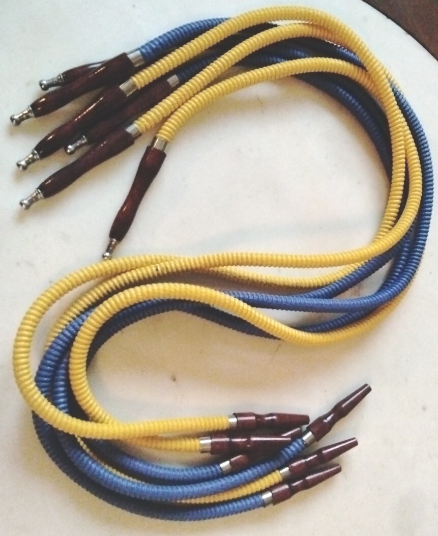 6 Pcs 57&Prime; Hookah Hoses With Wooden Tip Durable Washable Pipe Free Ship