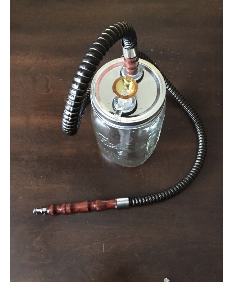 Matrix Downstem Mason Jar Hookah 32oz Quart 19/14mm Thick Bowl Bong Water Pipe