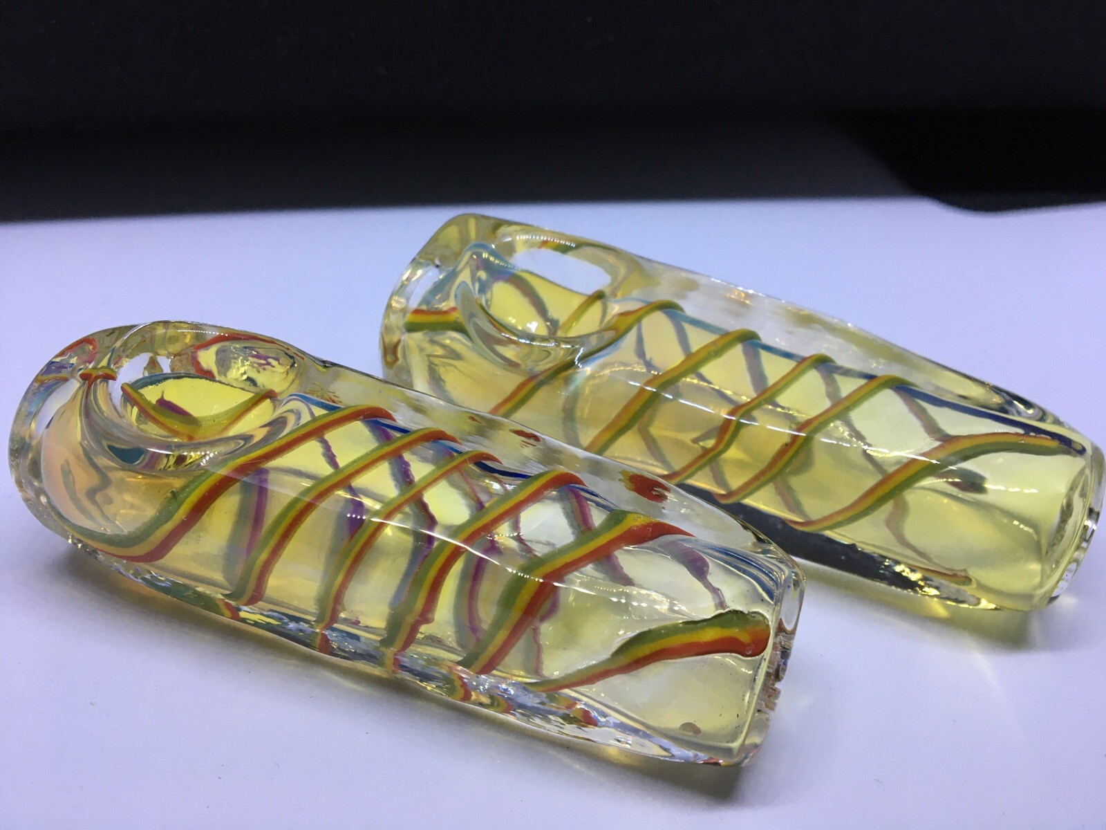 BLOWN GLASS 3” HAND PIPE RASTA USA HEAVY SQUARE TUBE XC22 CIG BLOCK TOBACCO BOWL
