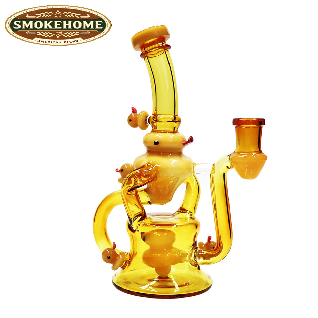 8in Duck Glass Bong Water Pipes Smoking Tobacco Recycler Bongs Hookah 14mm bowl